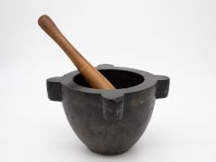 Black mortar and Handturned Pestle - 2609124