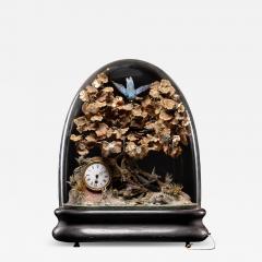 Blaise Bontems Musical Automaton Singing birds and Clock under glass dome - 4311502