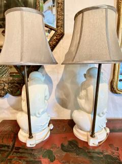 Blanc De Chine Monkey Table Lamps - 3493591