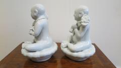 Blanc De Chine Porcelain Pair of Chinese Figures - 2046576