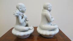 Blanc De Chine Porcelain Pair of Chinese Figures - 2046577