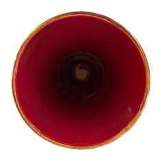 Blanche Letalle Red Gold Art Deco Ceramic Vase Blanche Letalle for Saint Clement 1950s - 4804717
