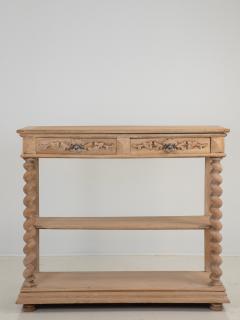 Bleached Oak and marble Buffet Console - 2186461