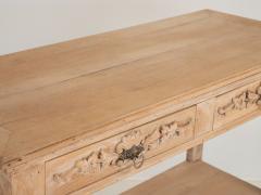 Bleached Oak and marble Buffet Console - 2186468