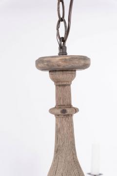 Bleached Wood and Iron Chandelier - 4573110