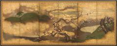 Blooming Plum and Cherry Trees along Stream ca 1800 - 4697409