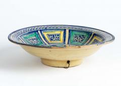 Blue Aqua and Yellow Moroccan Bowl early 20th Century - 3296674