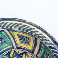 Blue Aqua and Yellow Moroccan Bowl early 20th Century - 3296677