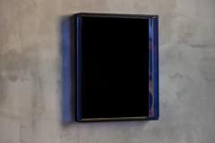 Blue Coloured and Mirrored Glass Wall Mirror Italy 1960s - 4032590