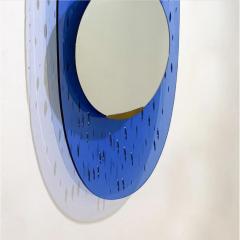 Blue Glass Mirror by Ettore Sottsass for Santambrogio de Berti Italy 1950s - 4626845