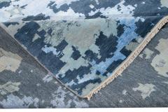 Blue Modern Abstract Wool and Silk Rug - 1677134