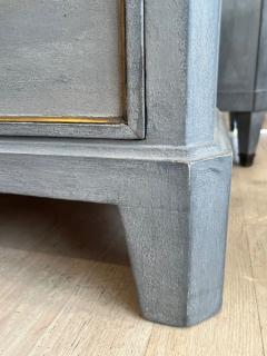 Blue Painted Commode with Marble Top - 3891821