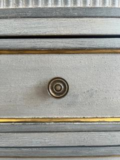 Blue Painted Commode with Marble Top - 3891823
