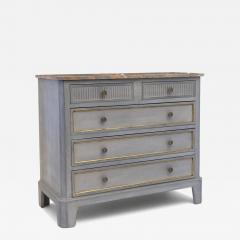 Blue Painted Commode with Marble Top - 3893282