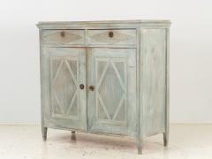 Blue Painted Gustavian Style Buffet Late 19th Century - 3258154