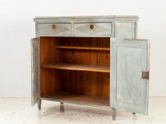 Blue Painted Gustavian Style Buffet Late 19th Century - 3258155
