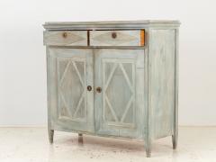 Blue Painted Gustavian Style Buffet Late 19th Century - 3258158