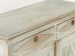 Blue Painted Gustavian Style Buffet Late 19th Century - 3258163