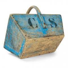 Blue Painted Wooden Swedish Basket - 2588205