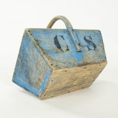 Blue Painted Wooden Swedish Basket - 2588212