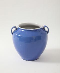 Blue Pottery Urn with Handles France mid 20th C  - 3890309