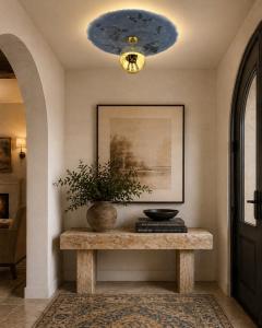 Blue Resin Brass Ceiling Light by Luca for Fermaluce Italy 2022 - 4723125
