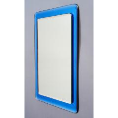 Blue Reverse Beveled Mirror Italy 1970s - 291499