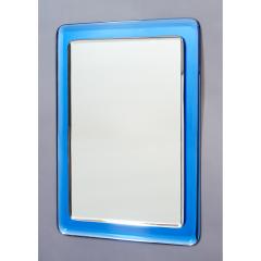 Blue Reverse Beveled Mirror Italy 1970s - 291502