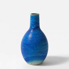 Blue Stoneware Kugelvase by Ejnar Paulsen Denmark c 1970 - 4603299