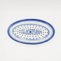 Blue White Chinese Export Oval Tray Strainer circa 1900 - 4360682
