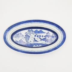 Blue White Chinese Export Oval Tray Strainer circa 1900 - 4360691