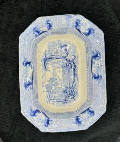 Blue White Dish Siam Pattern Ironstone Transferware - 3897760