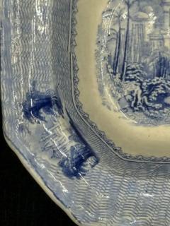 Blue White Dish Siam Pattern Ironstone Transferware - 3897794