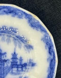 Blue White Dish Staffordshire English Whampoa Pattern Transfer Printed - 3897725