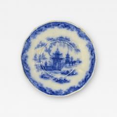 Blue White Dish Staffordshire English Whampoa Pattern Transfer Printed - 3900731