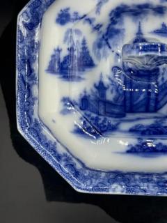 Blue White Footed Bowel With Lid Whampoa Pattern Transferware - 3897741