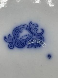 Blue White Footed Bowel With Lid Whampoa Pattern Transferware - 3897787