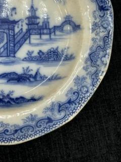 Blue White Plate 8 25 Staffordshire Whampoa Pattern Transferware - 3897733