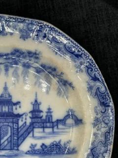 Blue White Plate 8 25 Staffordshire Whampoa Pattern Transferware - 3897736