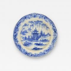 Blue White Plate 8 25 Staffordshire Whampoa Pattern Transferware - 3900725