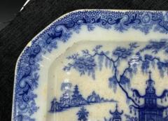 Blue White Platter Whampoa Pattern Transferware - 3897707