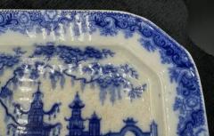 Blue White Platter Whampoa Pattern Transferware - 3897759