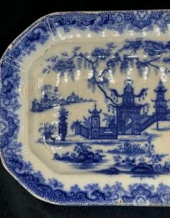 Blue White Platter Whampoa Pattern Transferware - 3897776