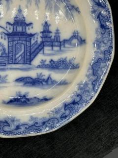 Blue White plate 8 25 Staffordshire Transferware Whampoa Pattern  - 3897694