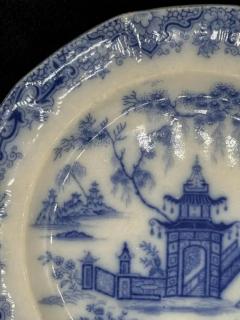 Blue White plate 8 25 Staffordshire Transferware Whampoa Pattern  - 3897754