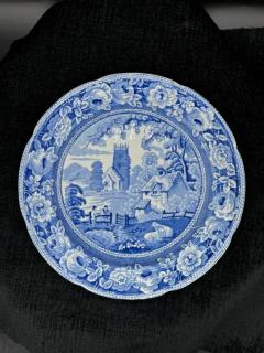 Blue White plate 8 5 Staffordshire Transferware - 3897730