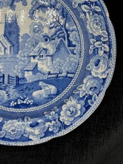 Blue White plate 8 5 Staffordshire Transferware - 3897735