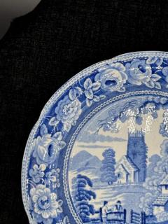 Blue White plate 8 5 Staffordshire Transferware - 3897772