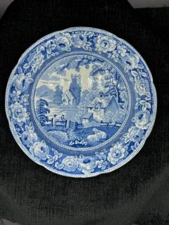 Blue White plate 8 5 Staffordshire Transferware - 3897785