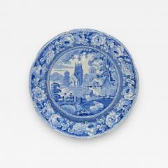 Blue White plate 8 5 Staffordshire Transferware - 3900728